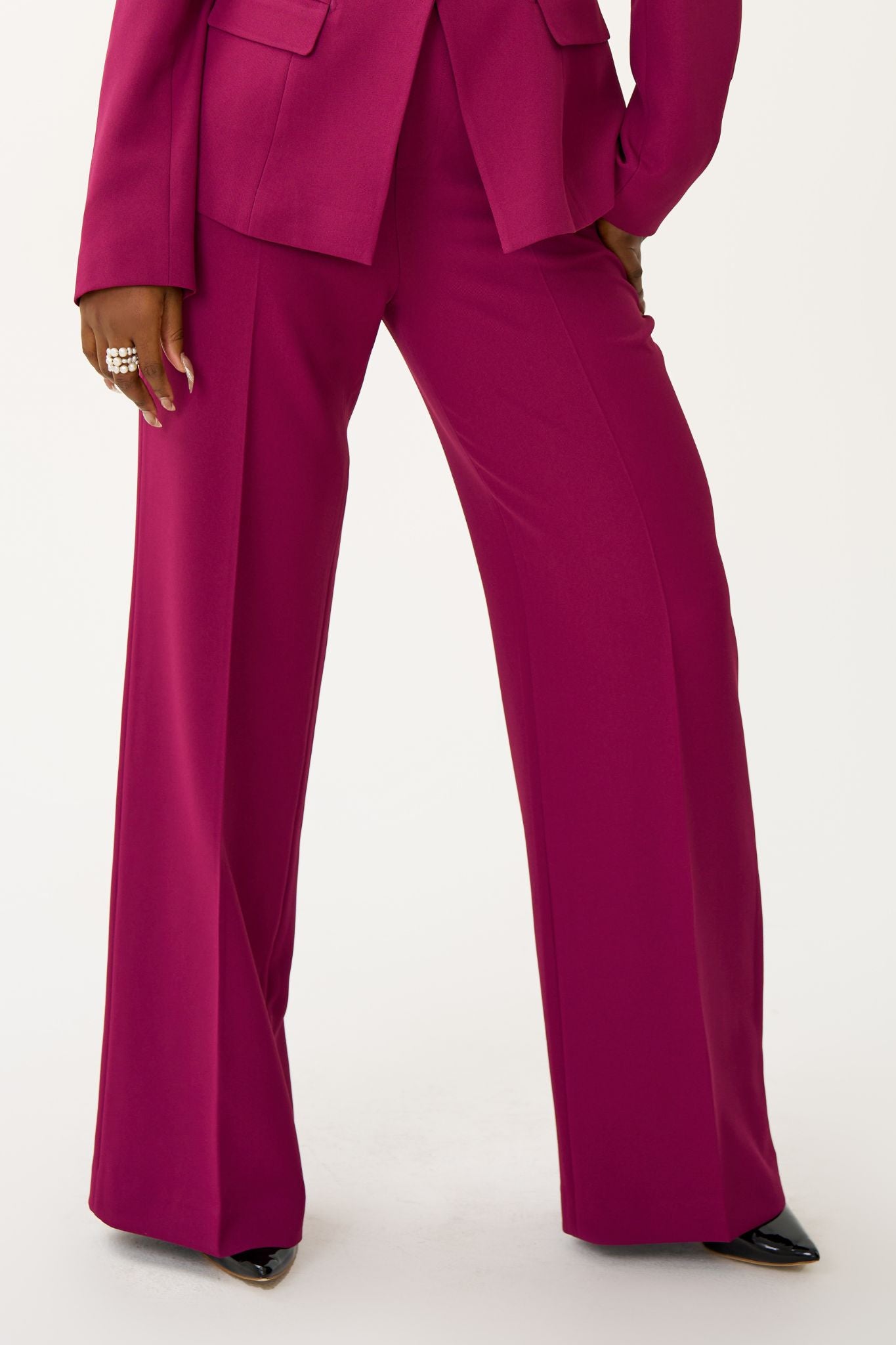 Ava Tailored Trousers in Soft Berry