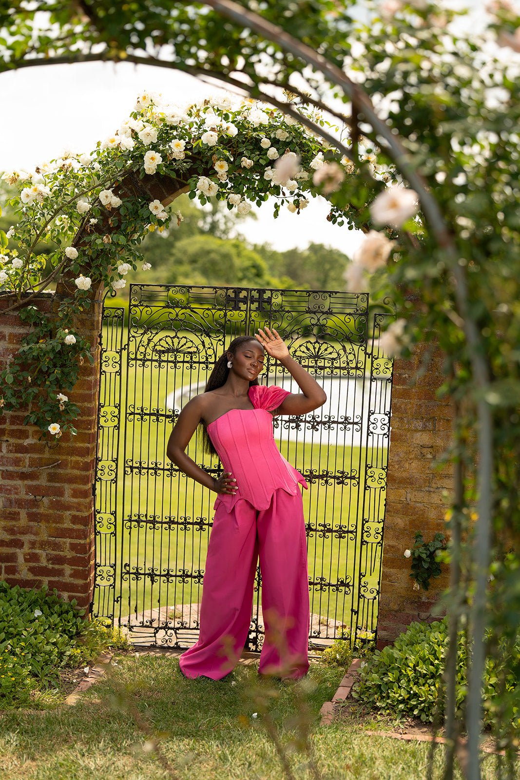 Layla Corset Blouse and Loose Wide-Leg Pants Set
