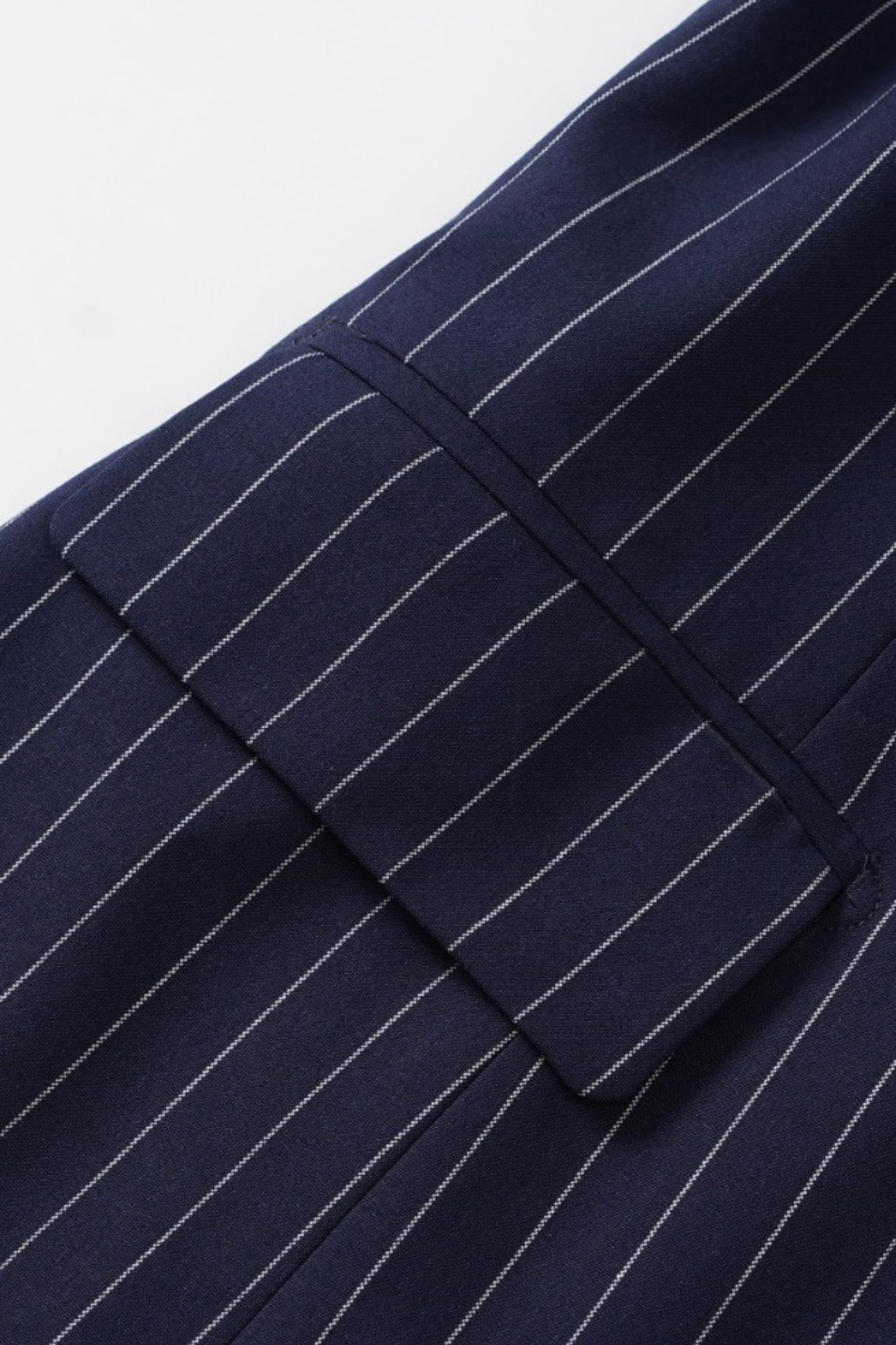 Milan Tailored Pinstripe Blazer in Navy - Belle Distinguèe