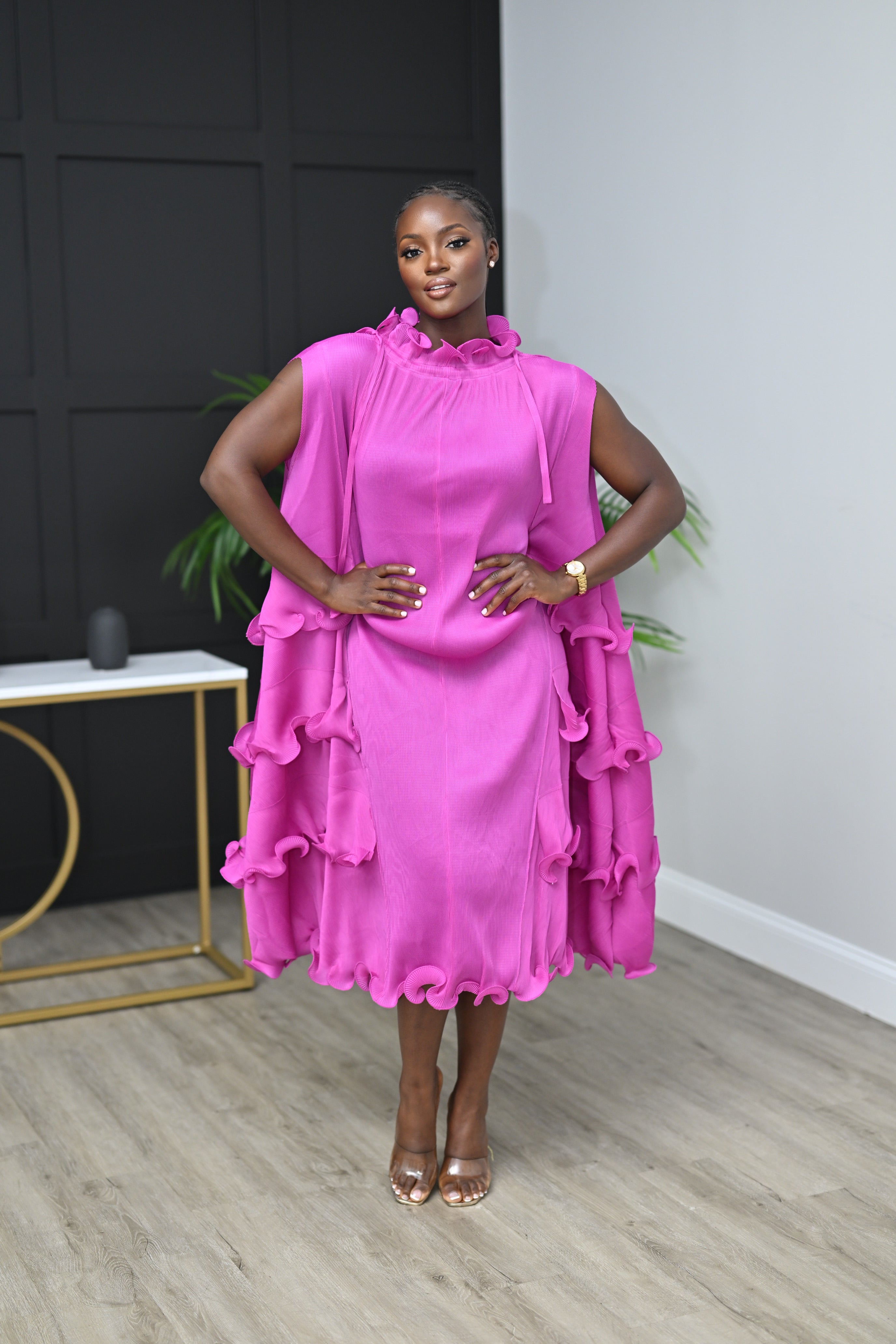 Melina Pleated Dress - Belle Business Wear