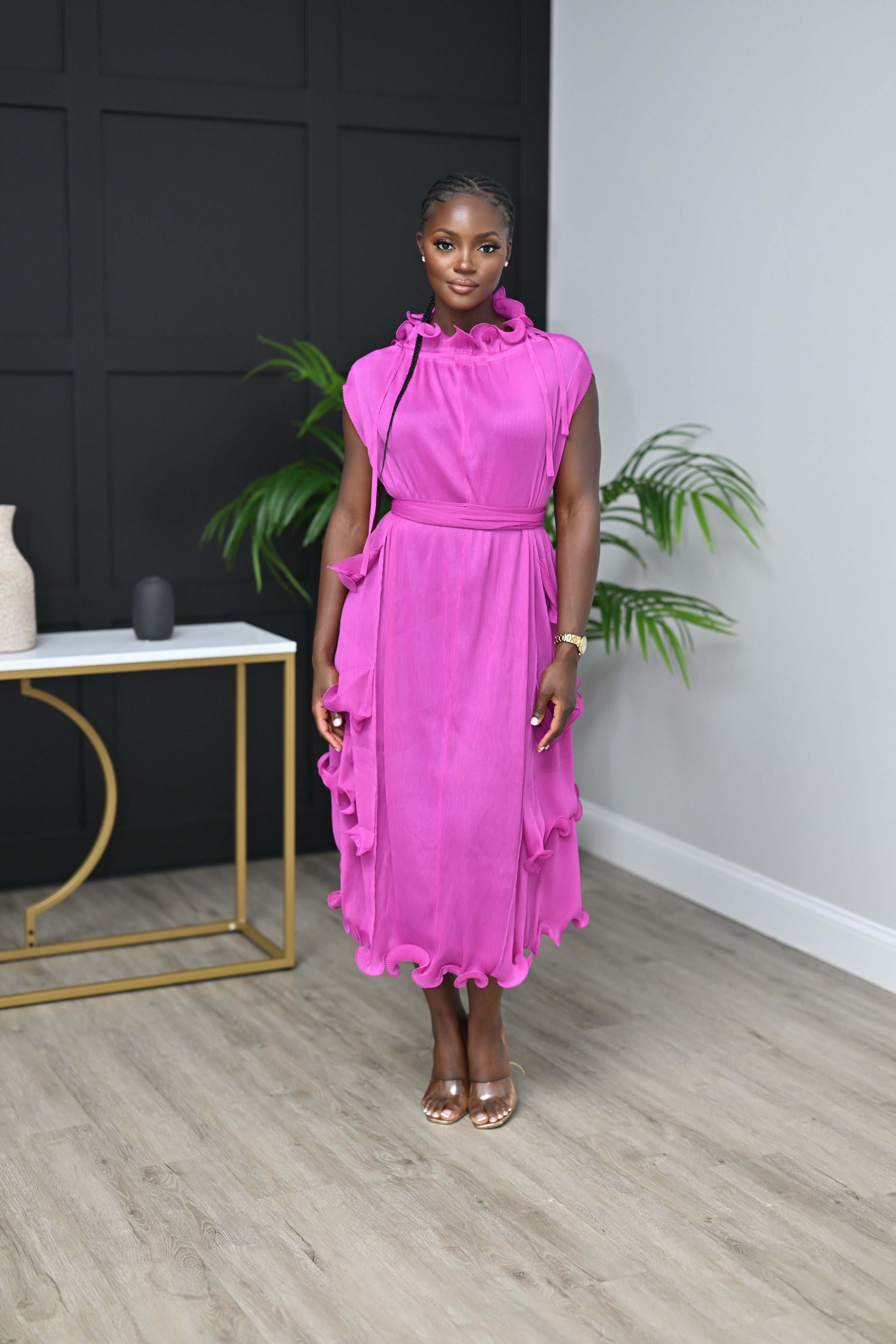 Melina Pleated Dress - Belle Business Wear