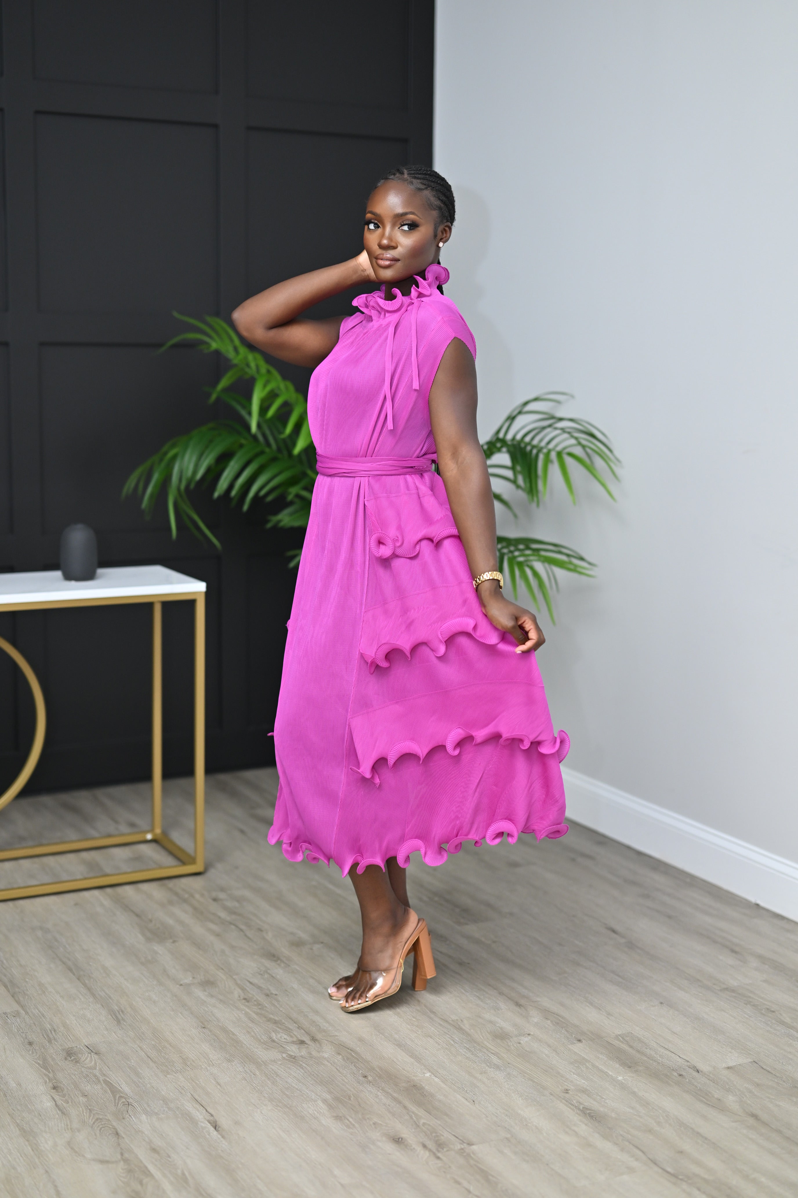 Melina Pleated Dress - Belle Business Wear
