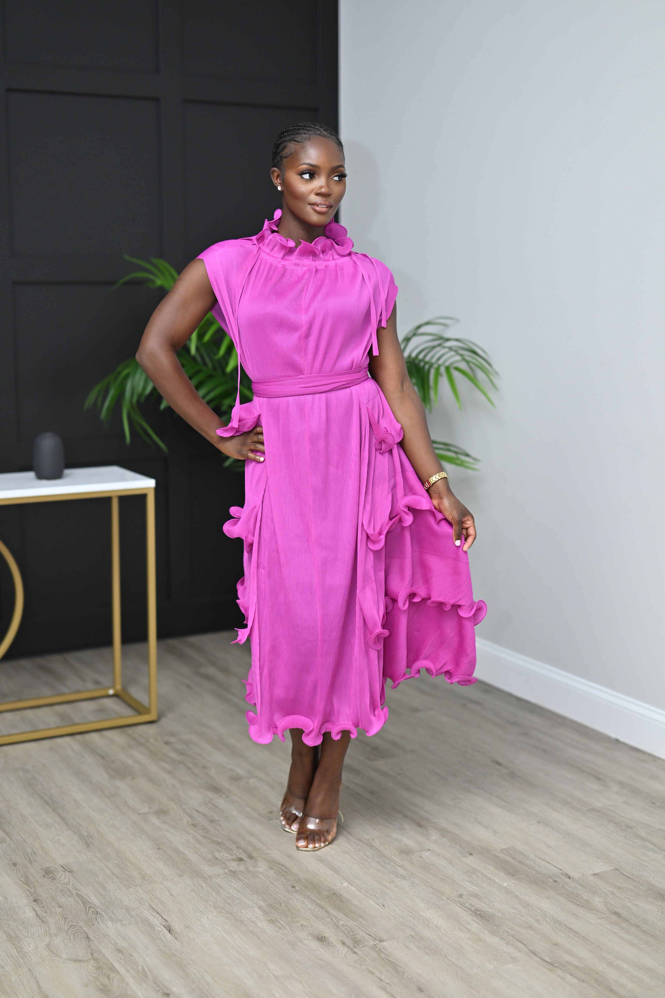 Melina Pleated Dress - Belle Business Wear