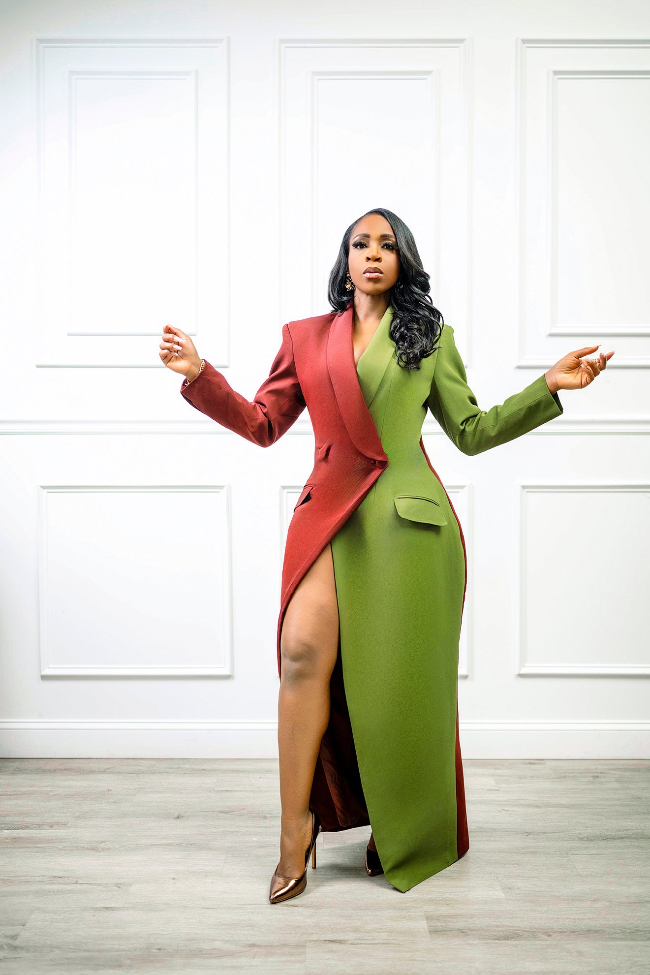 Style and Grace 2 toned blazer dress - Belle Business Wear