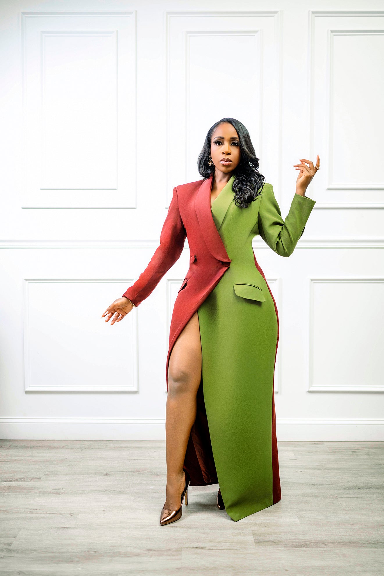 Style and Grace 2 toned blazer dress - Belle Business Wear