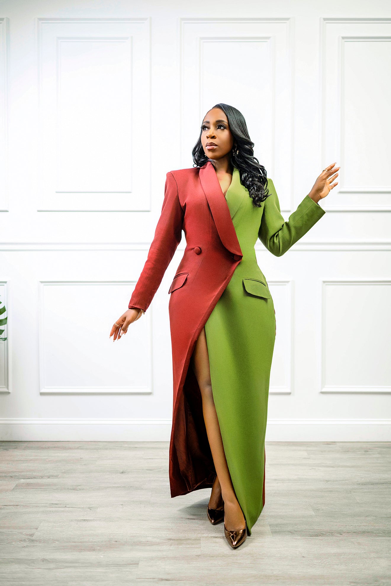 Style and Grace 2 toned blazer dress - Belle Business Wear