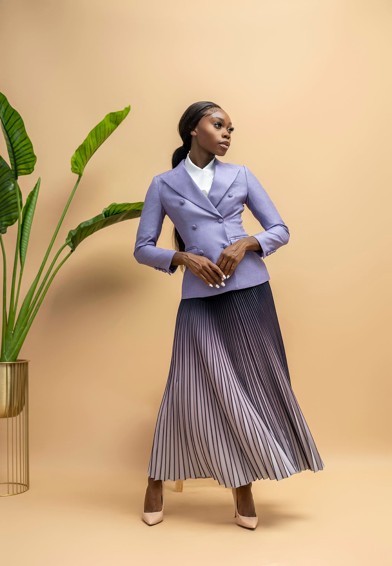 Lavish Lavendar Blazer - Belle Distinguèe