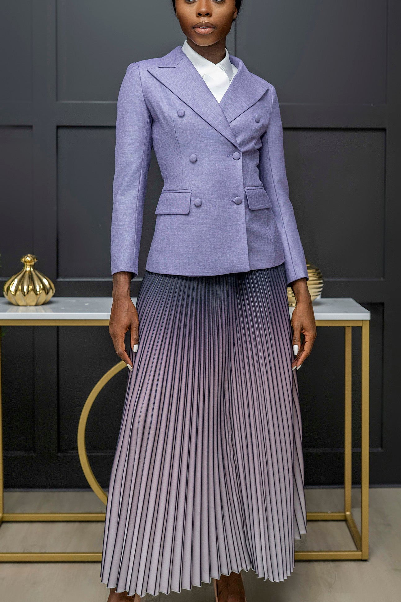 Lavish Lavendar Blazer - Belle Distinguèe 