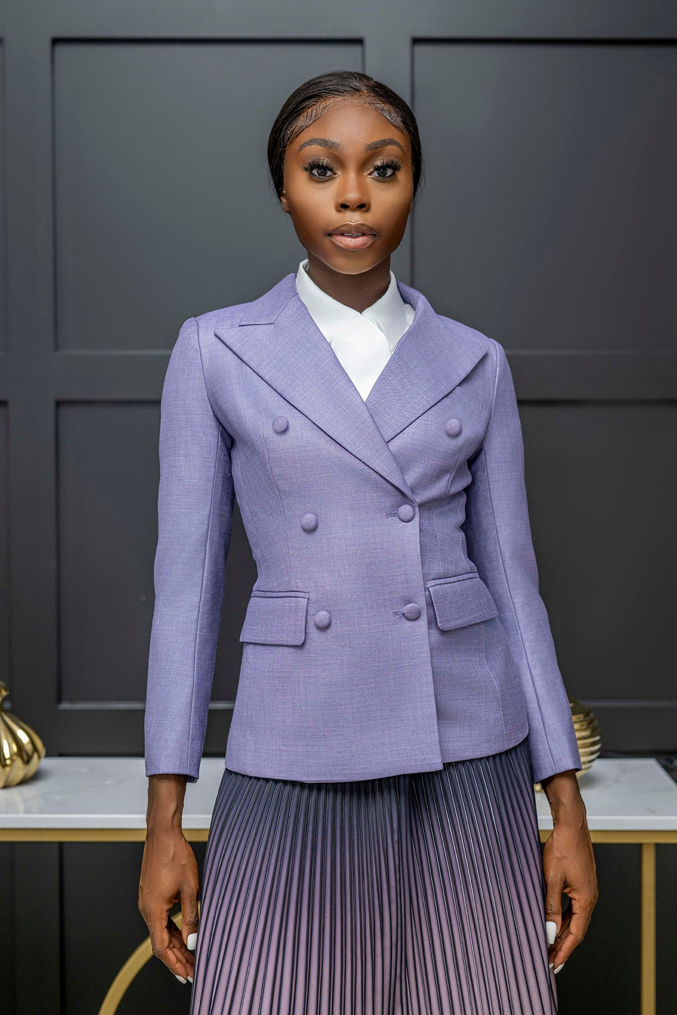 Lavish Lavendar Blazer - Belle Distinguèe