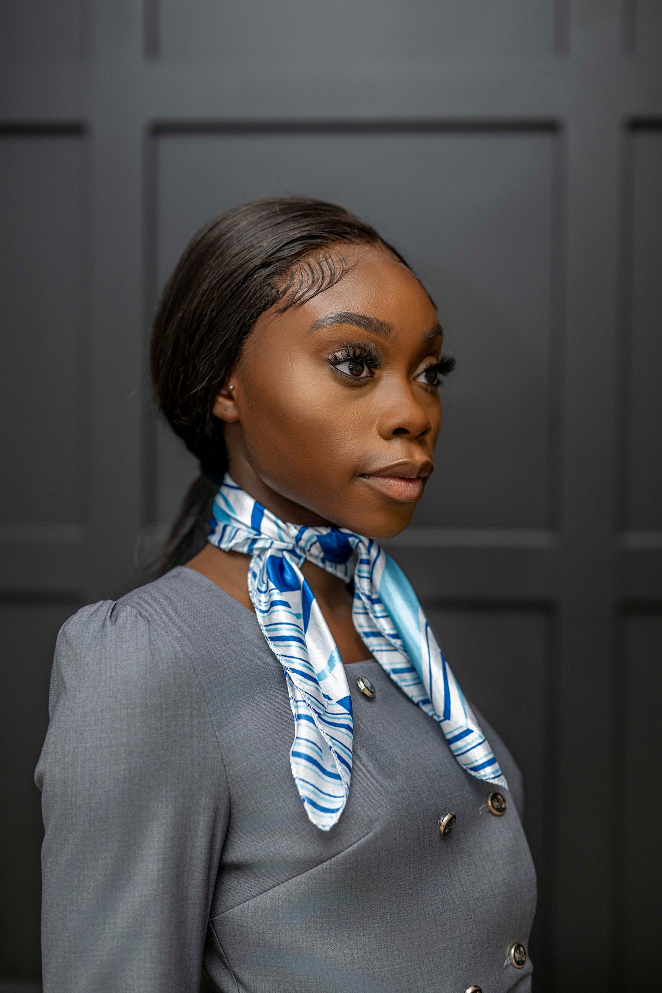 Prim Scarf (Sky Blue) - Belle Business Wear