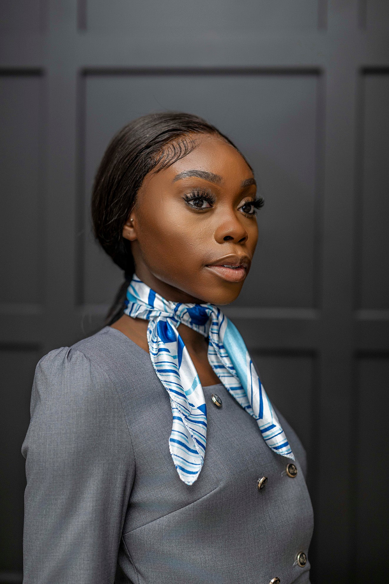 Prim Scarf (Sky Blue) - Belle Business Wear