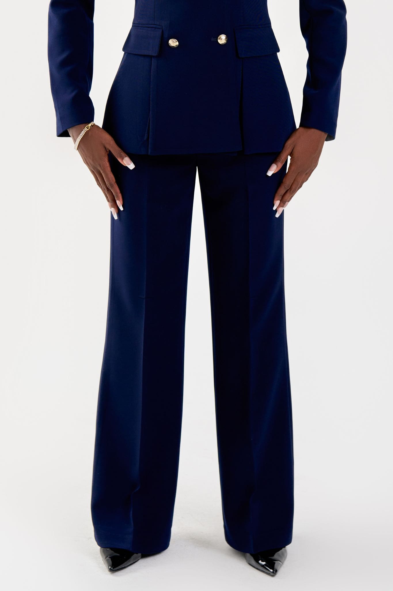 Adira Tailored Trousers in Navy