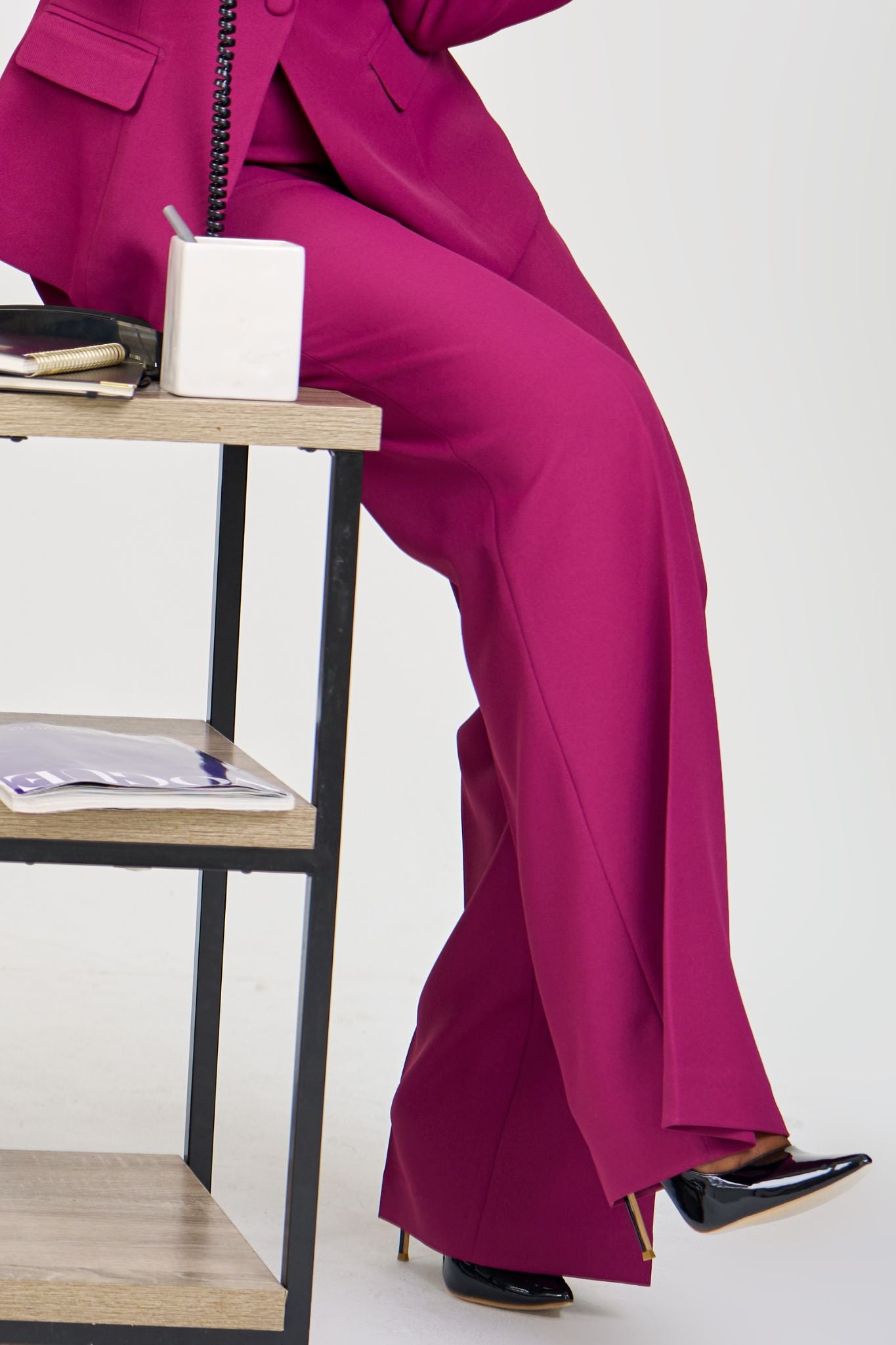 Ava Tailored Trousers in Soft Berry - Belle Distinguèe 