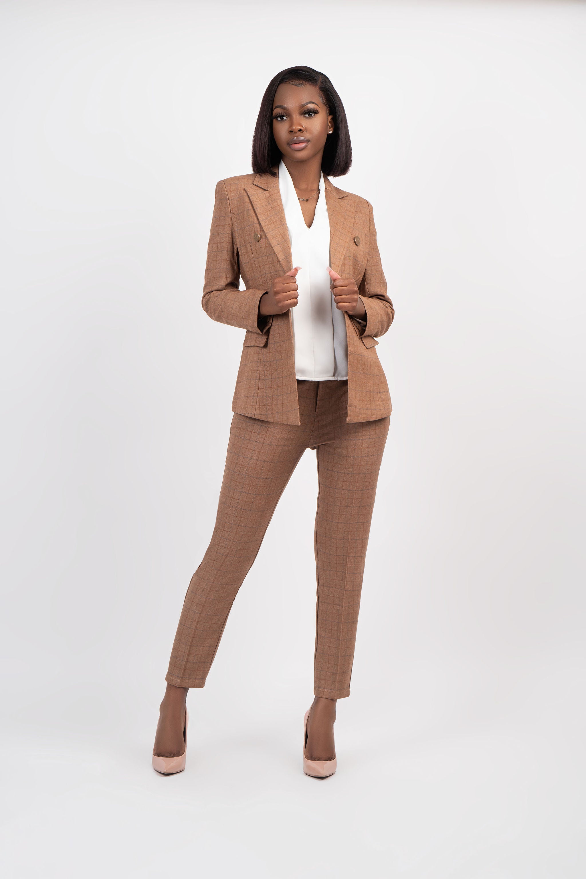 Seal The Deal Suit-Brown - Belle Business Wear 