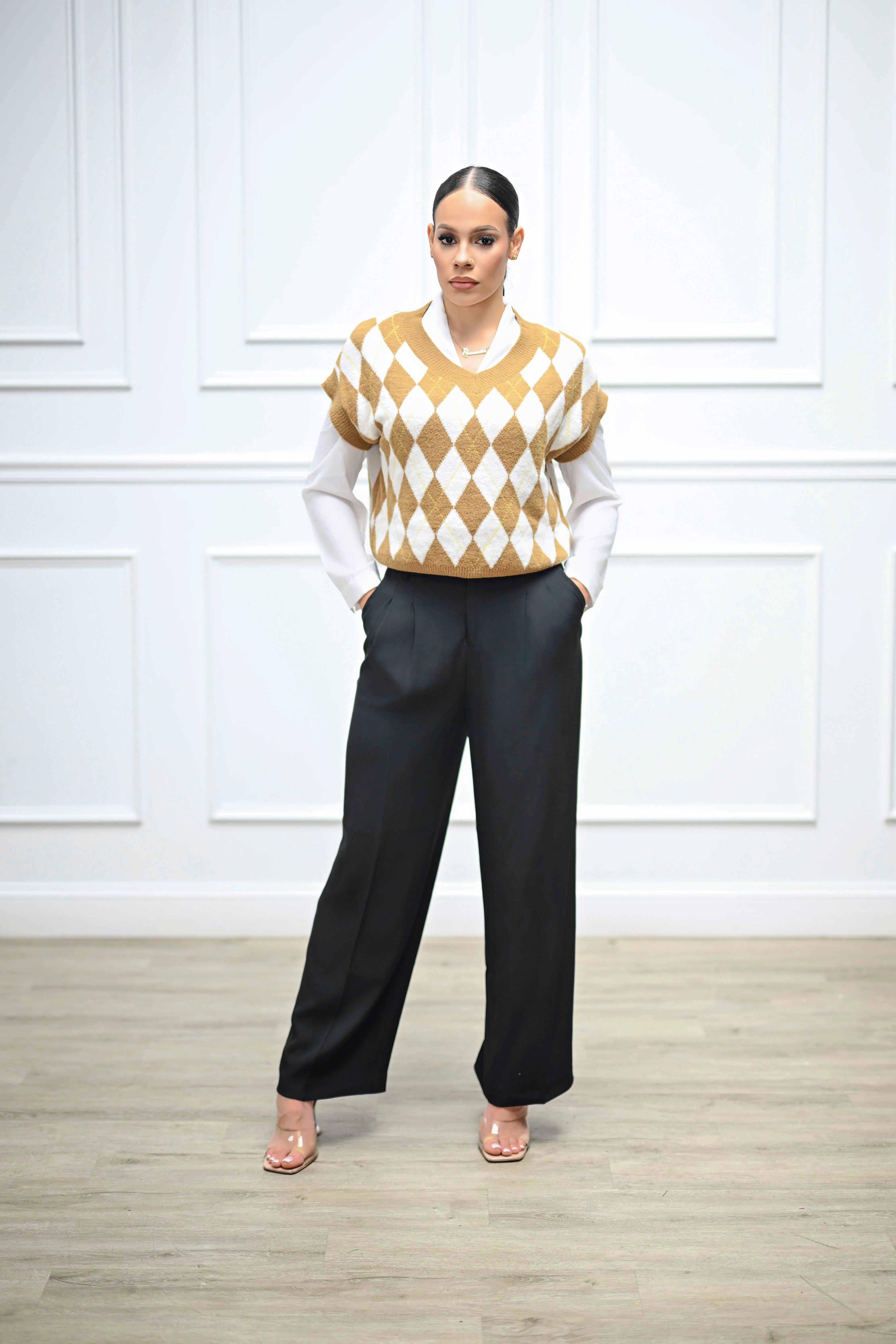 Carly High Waisted Trousers- Black - Preorder