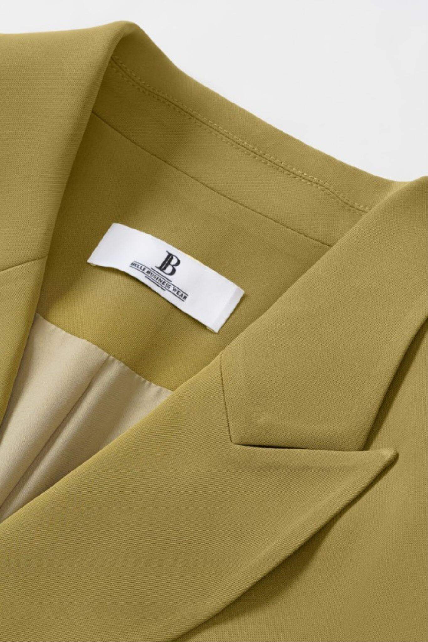 Monroe Double-Breasted Tailored Blazer in Olive Green