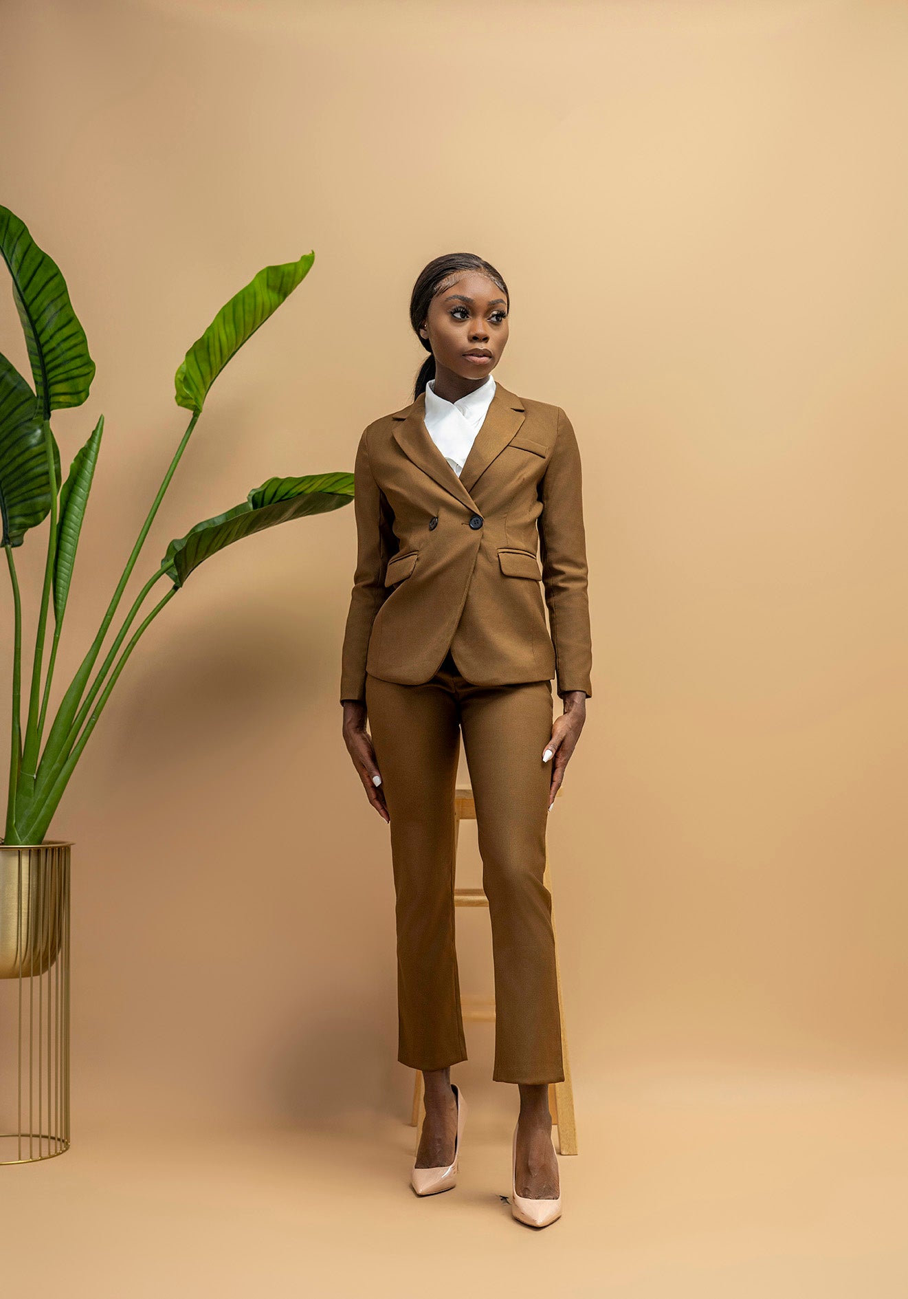 Chestnut Charm Suit (Preorder) - Belle Business Wear 