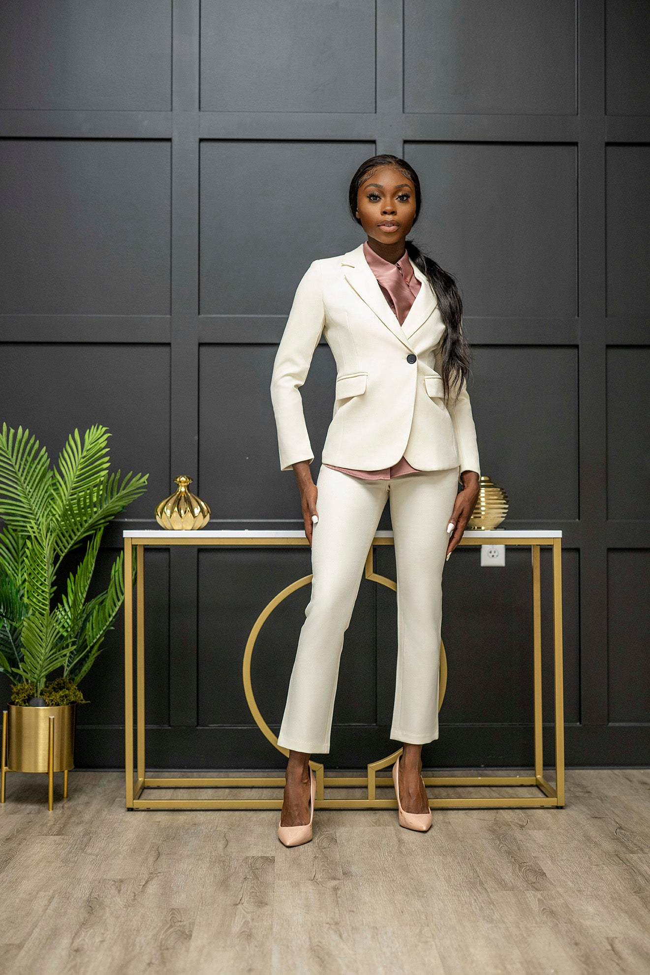 Ivory Elegance Suit (Preorder) - Belle Business Wear 