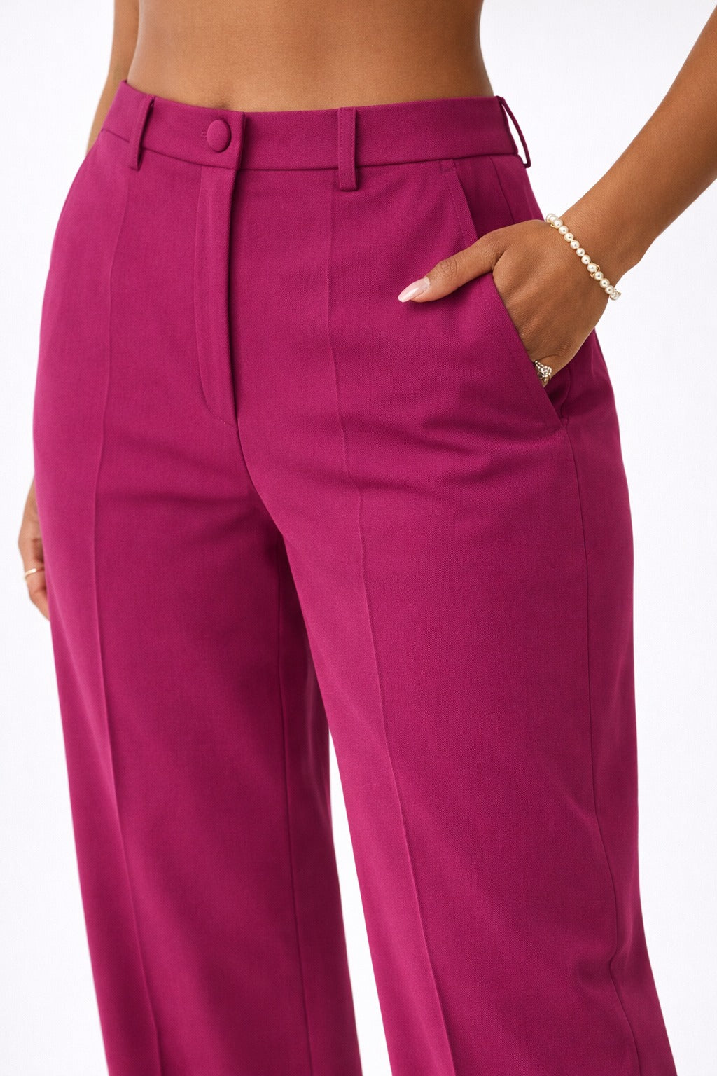 Ava Tailored Trousers in Soft Berry